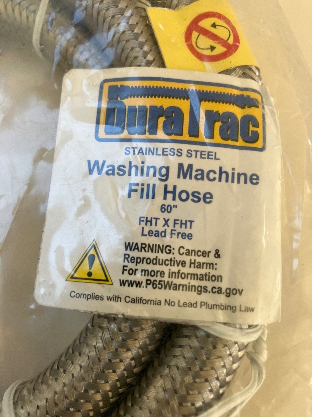 Stainless steel Fill Hoses for Washing Machine NEW Set of 2